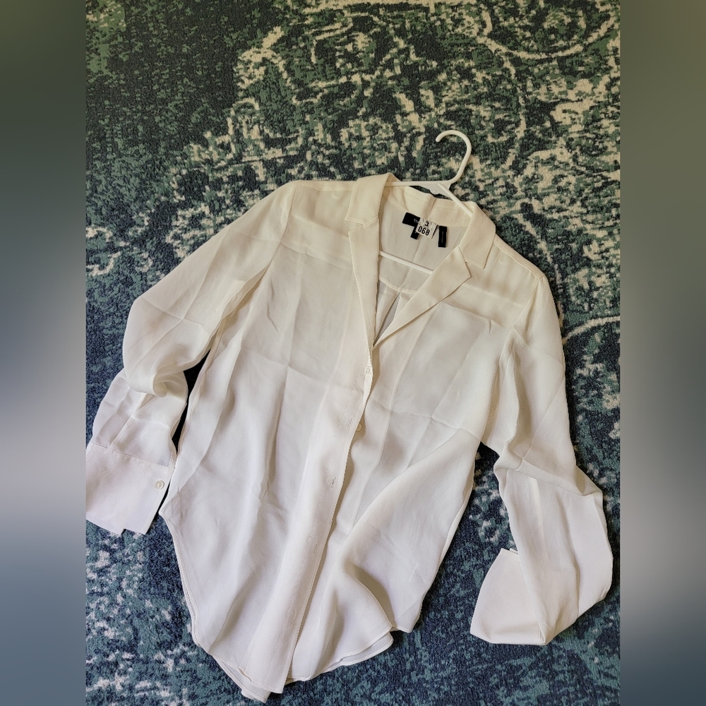 Theory 100% Silk Botton Down Shirt